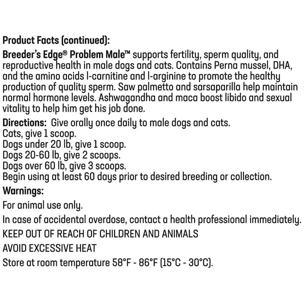 Breeder's Edge Problem Male Fertility Supplement For Dogs & Cats