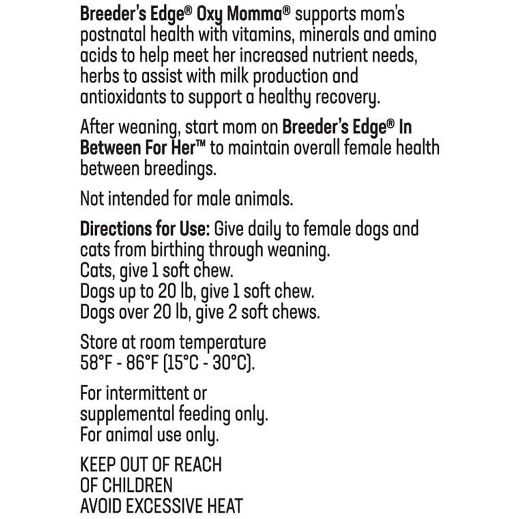 Breeder's Edge Oxy Momma Soft Chews for Cats & Small Dogs