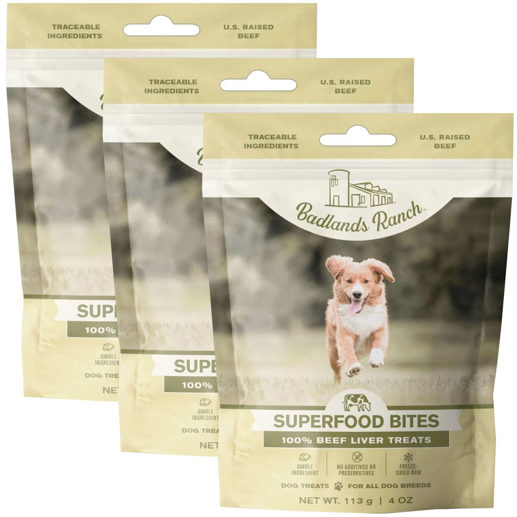 Badlands Ranch Superfood Bites Air Dried Premium Beef Liver Treats for Dogs