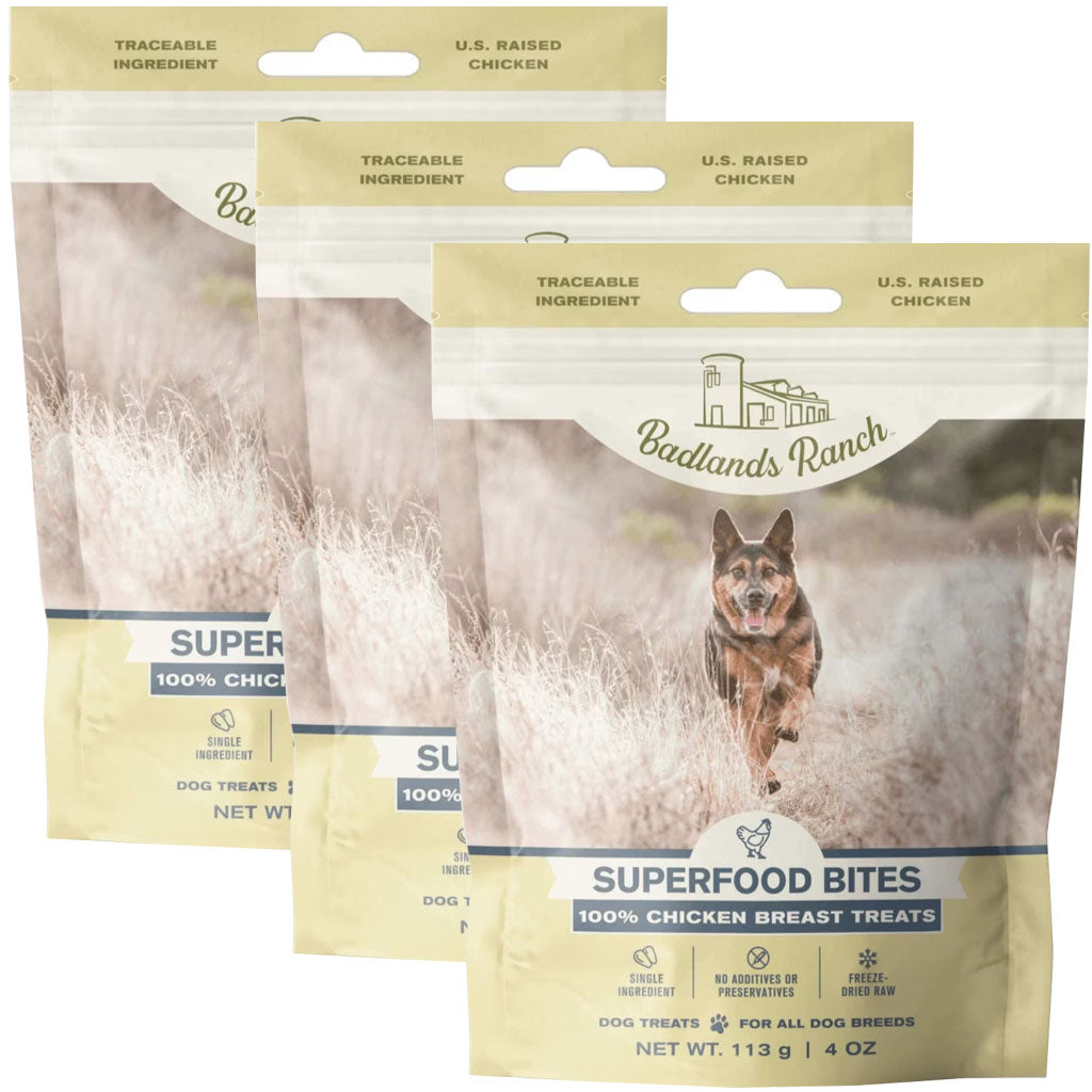 Badlands Ranch Superfood Bites Air Dried Premium Chicken Breast Treats for Dogs