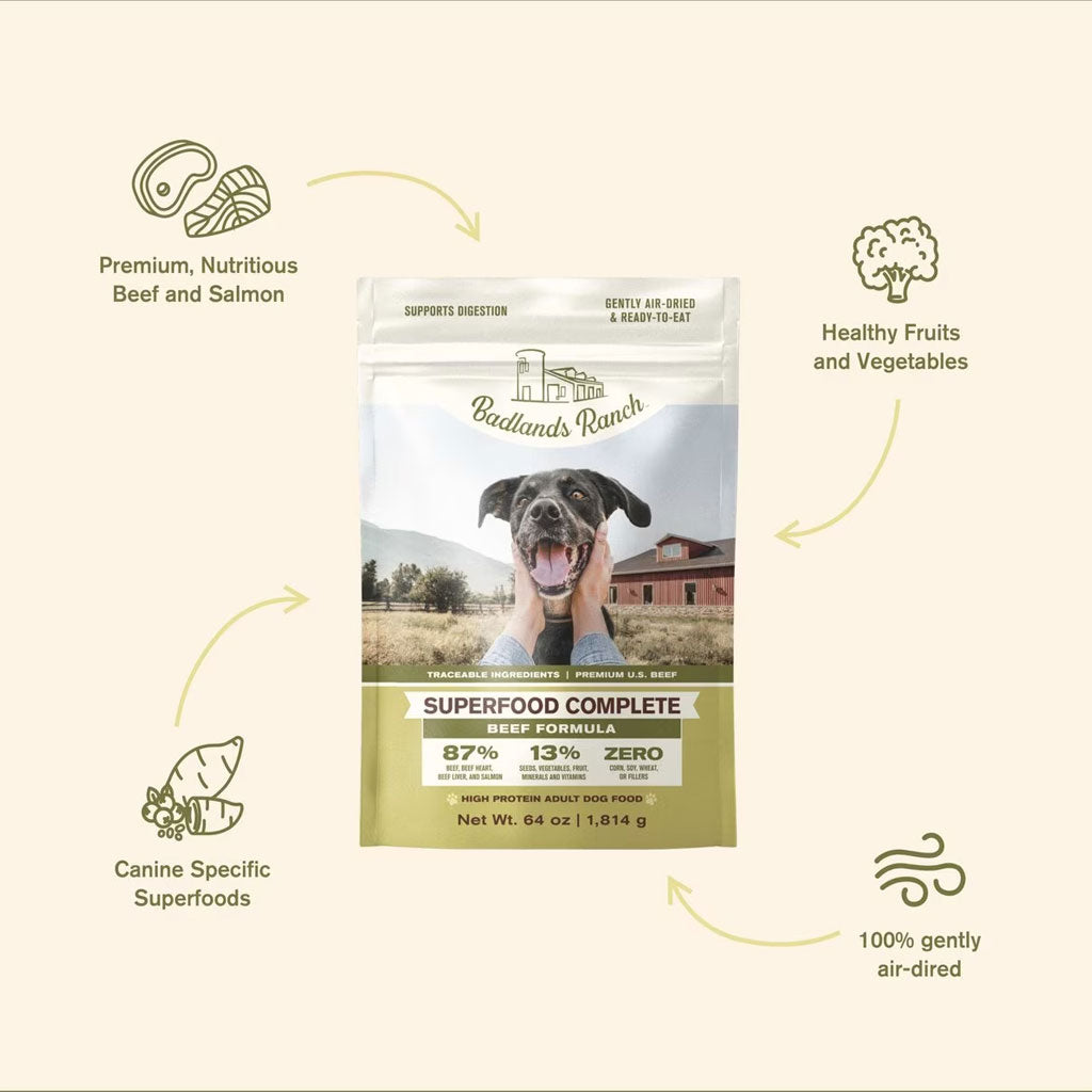 Badlands Ranch Superfood Complete Premium Air Dried Beef Dog Food